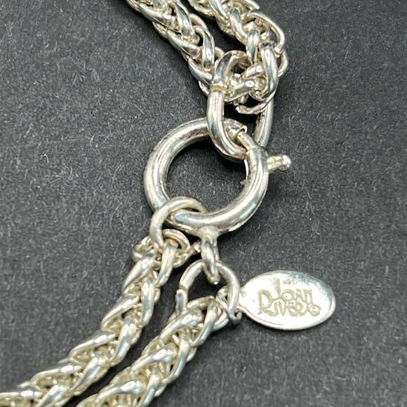 Joan Rivers Elegant Silver and Black Pendant Necklace 18” - Picture 3 of 6